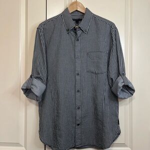 John Varvatos Black and White Gingham Shirt